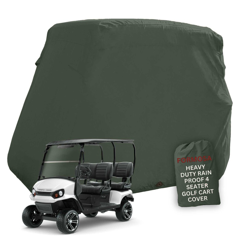4 Passenger Golf Cart Storage Cover (4 Seater Long Roof 80) Green